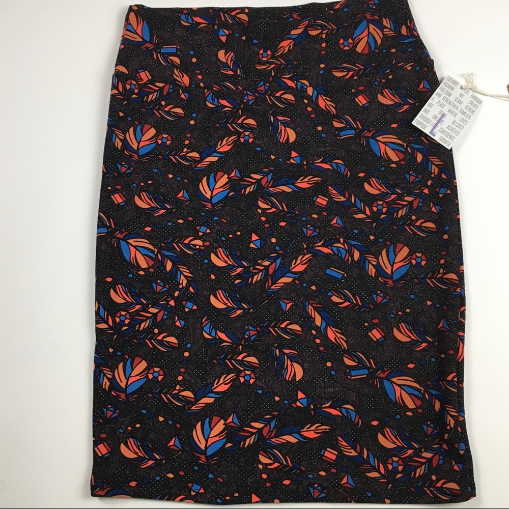 Large Pencil Skirt LuLaRoe Cassie Feathers New